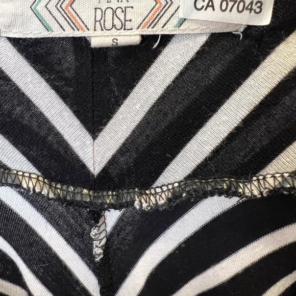 Pink Rose Womens Striped Maxi Dress Scoop Neck Sleeveless Size S Black/White - Picture 6 of 6